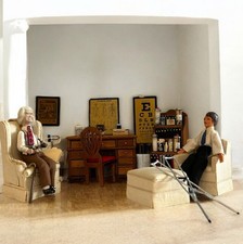Poltrona, poltrona branca para casa de bonecas artesanal + escritório médico otomano e boneca comprar usado  Enviando para Brazil