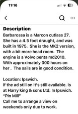 Yacht for sale  BURY ST. EDMUNDS