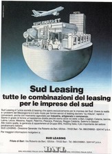 PUBBLICITÀ SUD LEASING BARI 1987 ADVERT / WERBUNG / PUBLICITÉ POSTER, używany na sprzedaż  Wysyłka do Poland