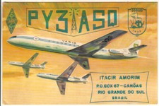 Brasil - 1959 cartão VARIG QSL circulado para Montevidéu comprar usado  Enviando para Brazil