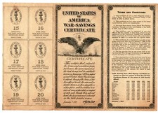 Wwi war savings for sale  New York