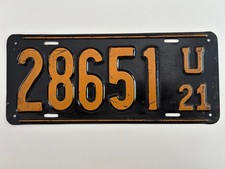 1921 utah license for sale  Poughkeepsie