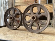 Conjunto - 2 rodas antigas de ferro fundido 6” carrinho industrial vagão escala vintage hit Miss comprar usado  Enviando para Brazil