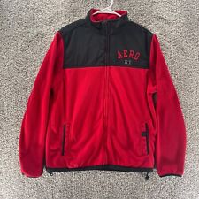 Moletom Aeropostale Masculino Médio Vermelho Zíper Completo Lã Poliéster Logotipo Preppy comprar usado  Enviando para Brazil