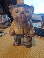 Carved wooden teddy for sale  BROMLEY