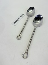 Conjunto de 2 colheres de sopa trança prata aço inoxidável configuração gourmet, usado comprar usado  Enviando para Brazil