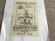bradford programmes for sale  YORK