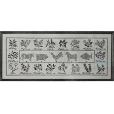 GRÁFICO DE ESPECIARIAS Amostrador Vintage Estampado Kit de Ponto Cruz Cozinha Galinha Vaca Porco, usado comprar usado  Enviando para Brazil