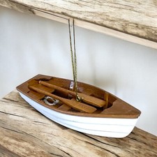 Ornamento vintage de madeira para barco a remo 4,5", usado comprar usado  Enviando para Brazil
