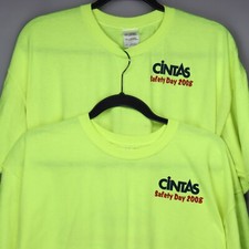2 camisetas masculinas Cintas uniforme dia da segurança 2008 tamanho XL verde alta visibilidade comprar usado  Enviando para Brazil