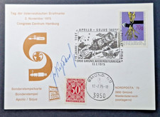 Áustria: 1975 Apollo–Soyuz Test Project cartão postal assinado por Valery Kubasov, usado comprar usado  Enviando para Brazil