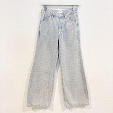 Calça jeans Le Baggy Palazzo listrada perna larga desbotada ajuste relaxado azul 24 comprar usado  Enviando para Brazil
