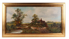 Antique landscape oil for sale  PRENTON