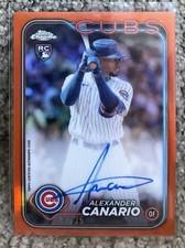 2024 Topps Chrome ALEXANDER CANARIO refrator laranja verdadeiro automático RC/25 comprar usado  Enviando para Brazil