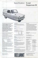 Reliant cwt supervan for sale  BATLEY