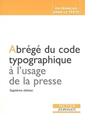 Abrege code typographique d'occasion  France