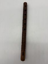 Flauta de madera tallada a mano de colección instrumento de viento musical 13" árbol floral/flor segunda mano  Embacar hacia Mexico