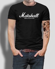 Camiseta Marshall Amplification Logo Brit Pop, Rock Indie Music Guitar Top Tee, usado comprar usado  Enviando para Brazil