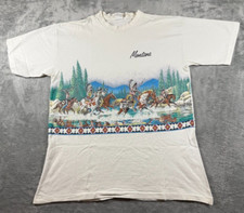 Camiseta De Colección 1991 HABITAT Montana Punto Único Nativo Americano Talla L AOP segunda mano  Embacar hacia Mexico