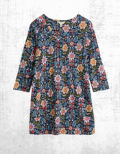 Túnica feminina de algodão manga 3/4 Ex Seasalt floral jardim marítimo comprar usado  Enviando para Brazil
