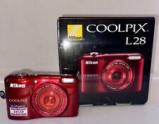 Cámara digital Nikon COOLPIX L28 roja 20,1 MP caja original, CD, cable USB,, usado segunda mano  Embacar hacia Argentina