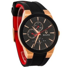Bulova Futuro relógio de quartzo multifuncional tom ouro rosa aço inoxidável 97C112 comprar usado  Enviando para Brazil