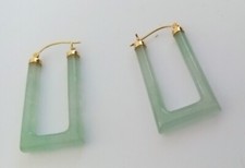 BRINCOS DE JADE 14K FECHO DE PRESSÃO, LONGO 1,5" comprar usado  Enviando para Brazil