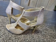 Chinelo prata ouro strass saltos tamanho 8,5 comprar usado  Enviando para Brazil