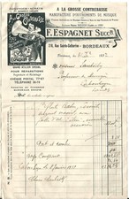 Bordeaux invoice 1937.spain. d'occasion  Expédié en Belgium