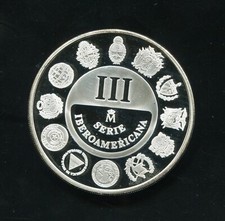 tu_bazar   MEDALLA  PLATA 1994 III SERIE IBEROAMERICANA  ENCUENTRO  DOS MUNDOS comprar usado  Enviando para Brazil
