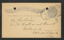 CARTÃO POSTAL CANADÁ 1 CENTAVO QV 1888 VANCOUVER PARA HELENA MONTANA VIA VICTORIA & WA comprar usado  Enviando para Brazil