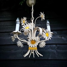 Candelabro flor tole francês margaridas brancas 3 luzes, quarto de menina, berçário comprar usado  Enviando para Brazil