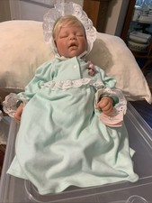 Reva Schick bebê loiro menina cabelo enraizado pesado recém-nascido adormecido primavera flor comprar usado  Enviando para Brazil