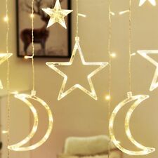Usado, 138 Cortina de LED Luz Estrela Lua Luz de Icicle com 8 Modos de Iluminação comprar usado  Enviando para Brazil