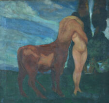 Quadro Antico Simbolista Centauro Ninfa Nuda Paesaggio Umberto Brunelleschi comprar usado  Enviando para Brazil
