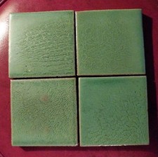 Antigo Mosaic Tile Co. 4,25" quadrado Field Tile 5/8" grosso e muito pesado Lt. Green comprar usado  Enviando para Brazil