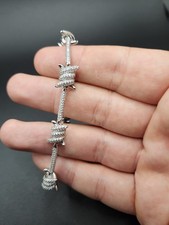 Pulseira de arame farpado gelado pedras CZ tamanho único serve para todos comprar usado  Enviando para Brazil