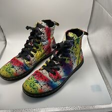 Botas femininas Dr. Marten's Hackney pintura arco-íris respingos EUA tamanho 7, usado comprar usado  Enviando para Brazil