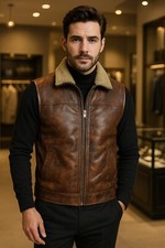 Men brown sheepskin for sale  KING'S LYNN