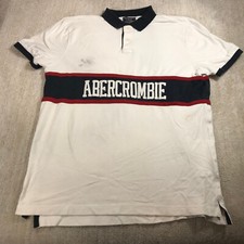 Abercrombie Polo Shirt Mens Extra Large Color Block Spell Out Blue Red White comprar usado  Enviando para Brazil