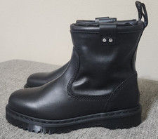 Botas de motociclista Dr Martens Anistone Lo couro preto fresado novas masculinas 12 comprar usado Botas de motociclista Dr Martens Anistone Lo couro preto fresado novas masculinas 12 comprar usado  Enviando para Brazil