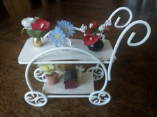 Carrinho de flores vintage miniatura para casa de bonecas suporte para plantas com delícias vintage comprar usado  Enviando para Brazil