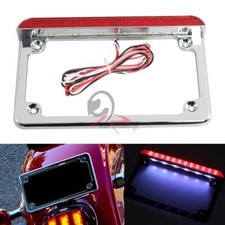 Quadro de placa de licença 7x4" com lanterna traseira de freio de LED para tampa de etiqueta de quadro de motocicleta comprar usado  Enviando para Brazil