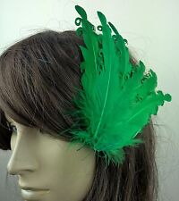 Green feather fascinator for sale  Shipping to Ireland