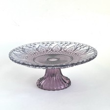 Suporte para prato de bolo Anthropologie azul roxo cor vidro aposentado comprar usado  Enviando para Brazil