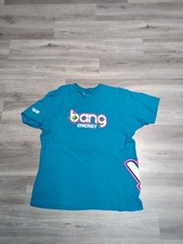 Camiseta Bang Energy Drink XL azul turquesa COMBUSTÍVEL SEU DESTINO  comprar usado  Enviando para Brazil