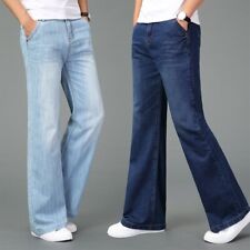 Calça jeans vintage masculina alargada anos 60 anos 70 parte inferior do sino azul retrô comprar usado  Enviando para Brazil