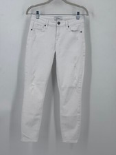 Jeans cropped skinny cintura média desgastado branco pistola - Tamanho 27 comprar usado  Enviando para Brazil