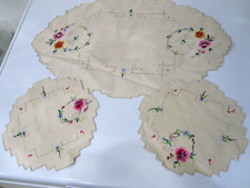 Vintage cream embroidered for sale  BLACKPOOL