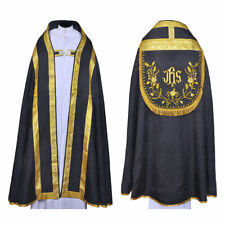 NOVO Conjunto Black Cope & Stole com Bordado IHS, capa pluvial, chape, frente distante comprar usado  Enviando para Brazil